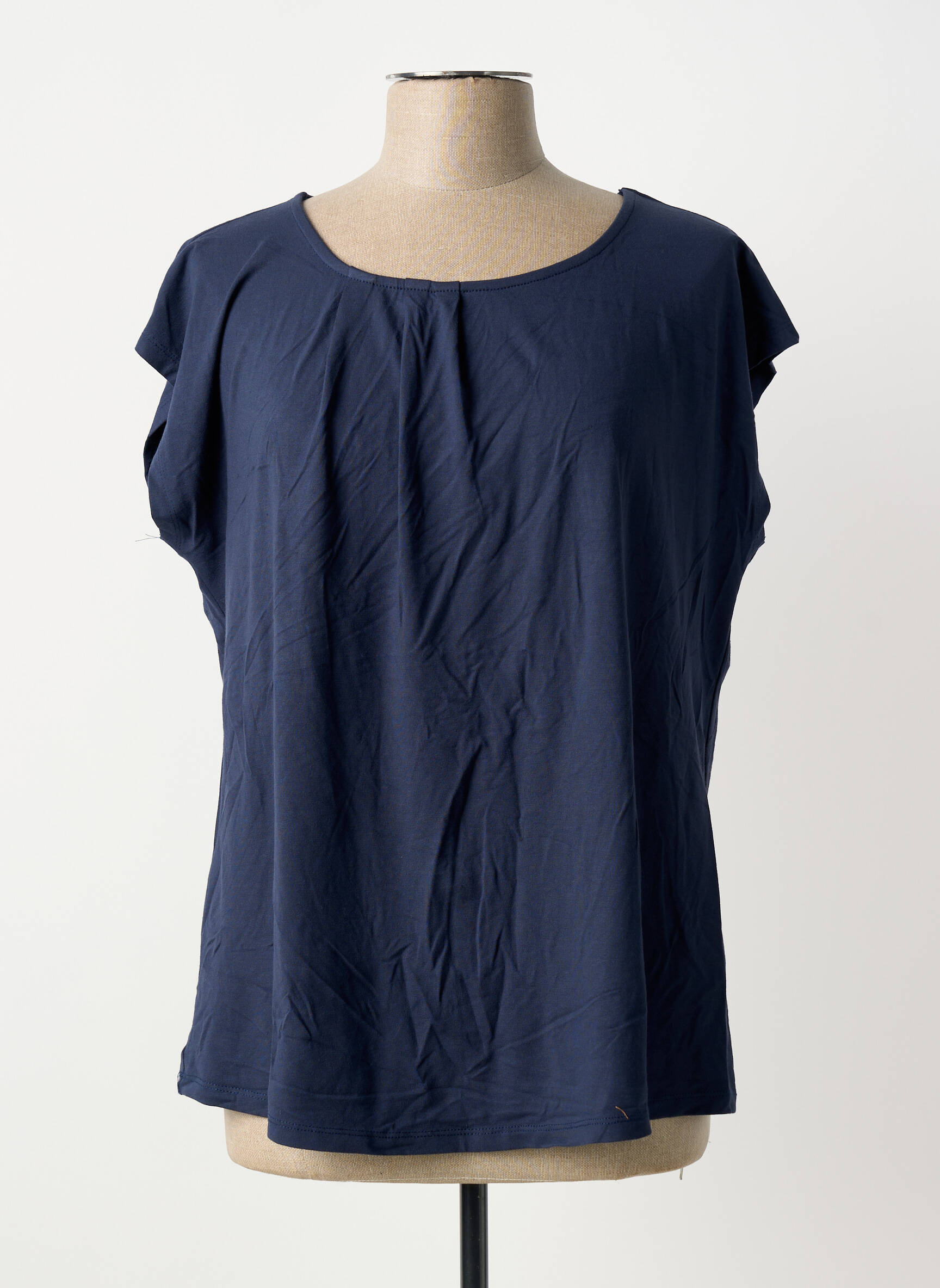Tricou croială dreaptă mâneci scurte albastru SHEEGO femeie