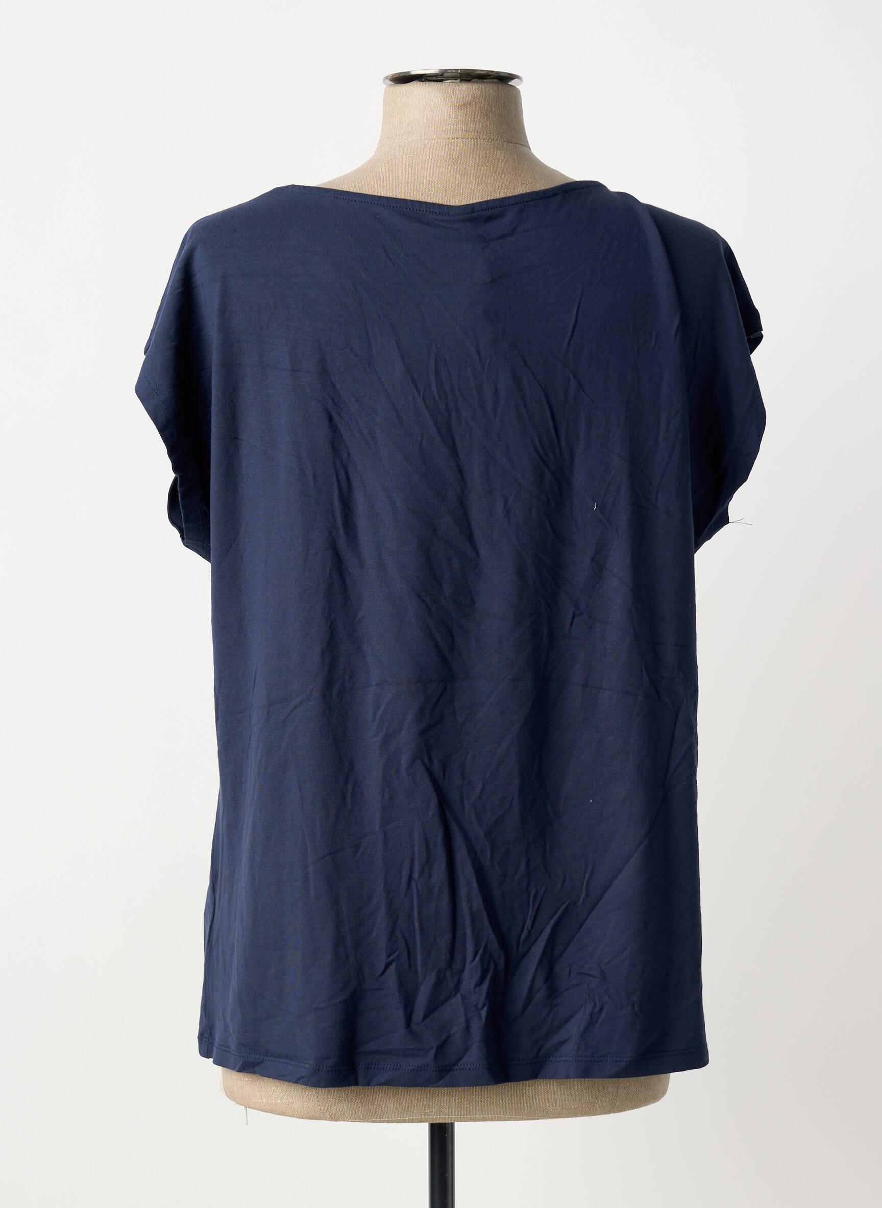 Tricou croială dreaptă mâneci scurte albastru SHEEGO femeie
