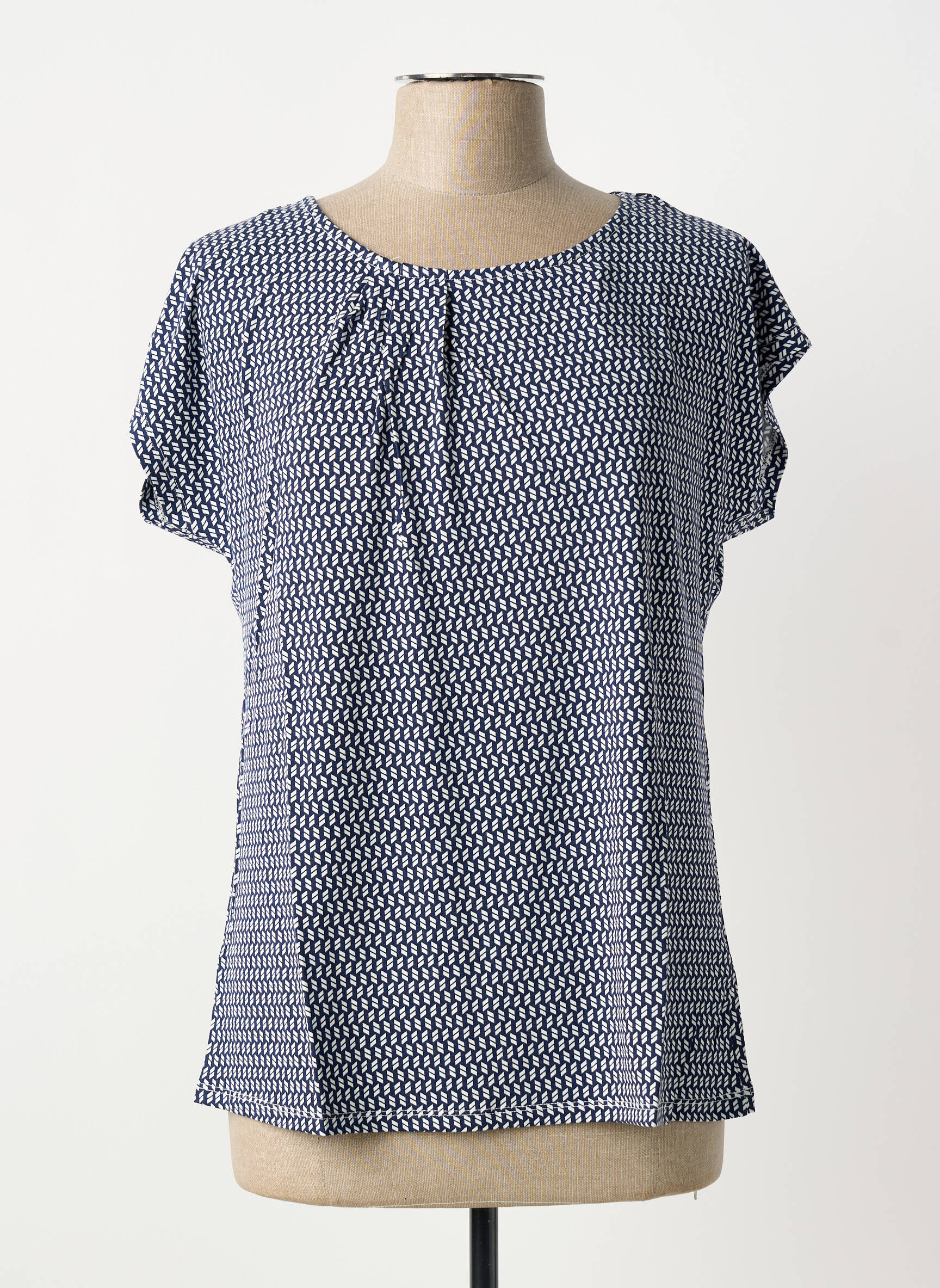 Tricou imprimeu fantezie mâneci scurte albastru SHEEGO femeie