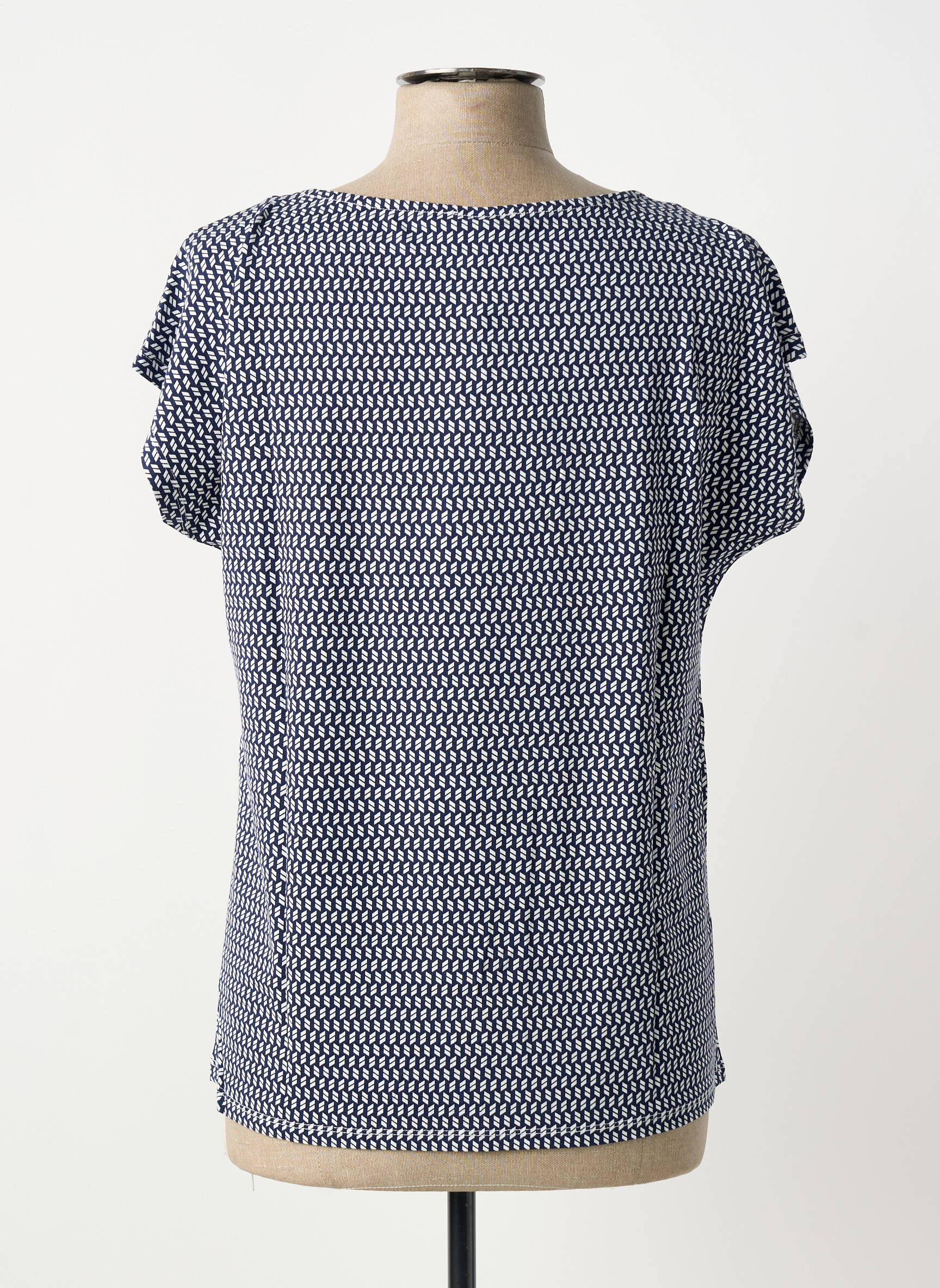 Tricou imprimeu fantezie mâneci scurte albastru SHEEGO femeie