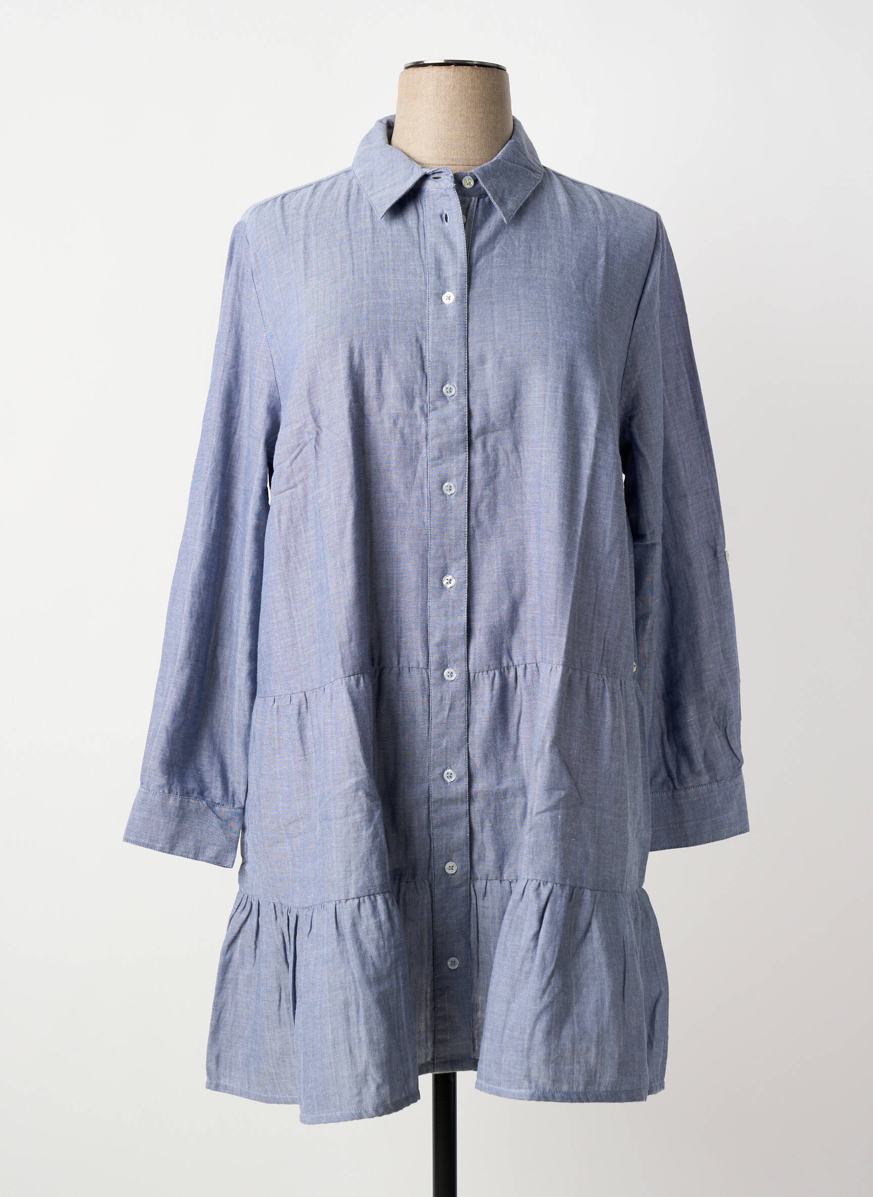 Rochie midi mâneci lungi mâneci lungi albastru SHEEGO femeie