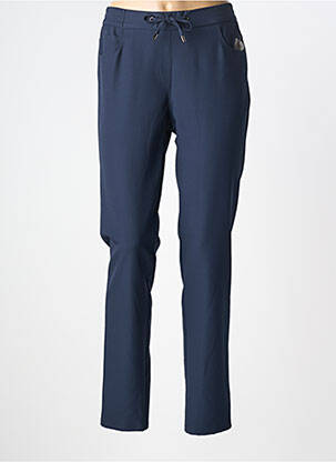 Pantalon slim talie elastică mărime normală albastru FRANK WALDER femeie