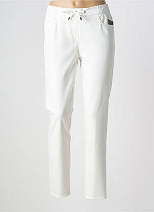 Pantalon slim talie elastică mărime normală alb FRANK WALDER femeie