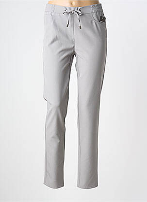 Pantalon slim talie elastică mărime normală gri FRANK WALDER femeie