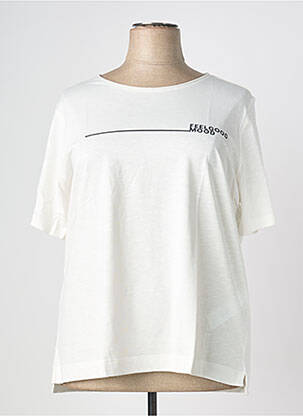 Tricou croială dreaptă mâneci scurte alb TRIANGLE femeie