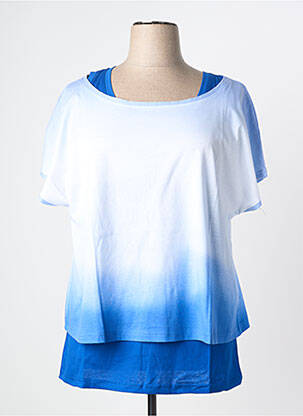 Tricou elasticitate mâneci scurte albastru SHEEGO femeie