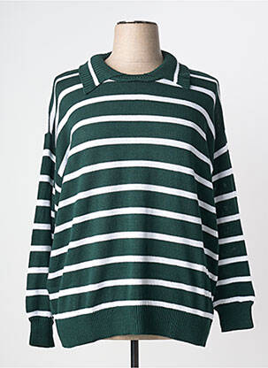 Pulover elasticitate mâneci lungi verde SHEEGO femeie