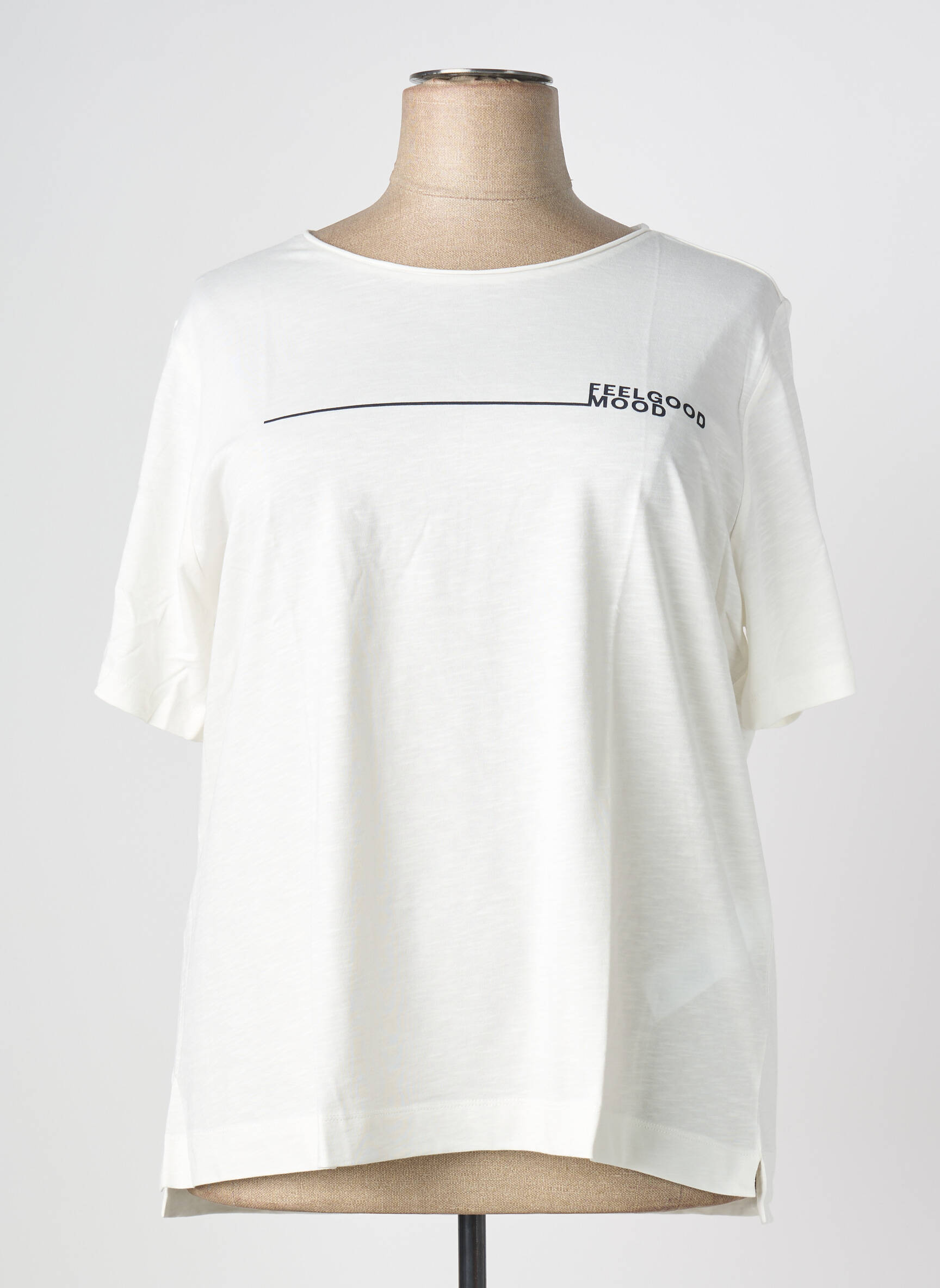 Tricou croială dreaptă mâneci scurte alb TRIANGLE femeie
