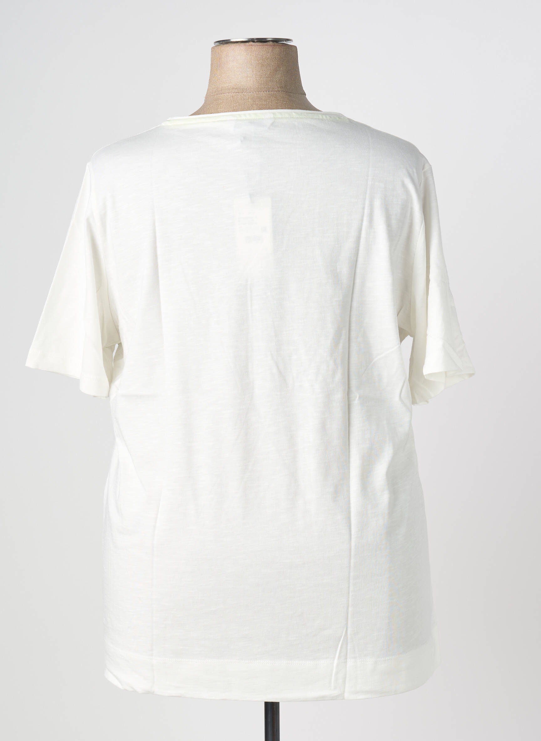 Tricou croială dreaptă mâneci scurte alb TRIANGLE femeie