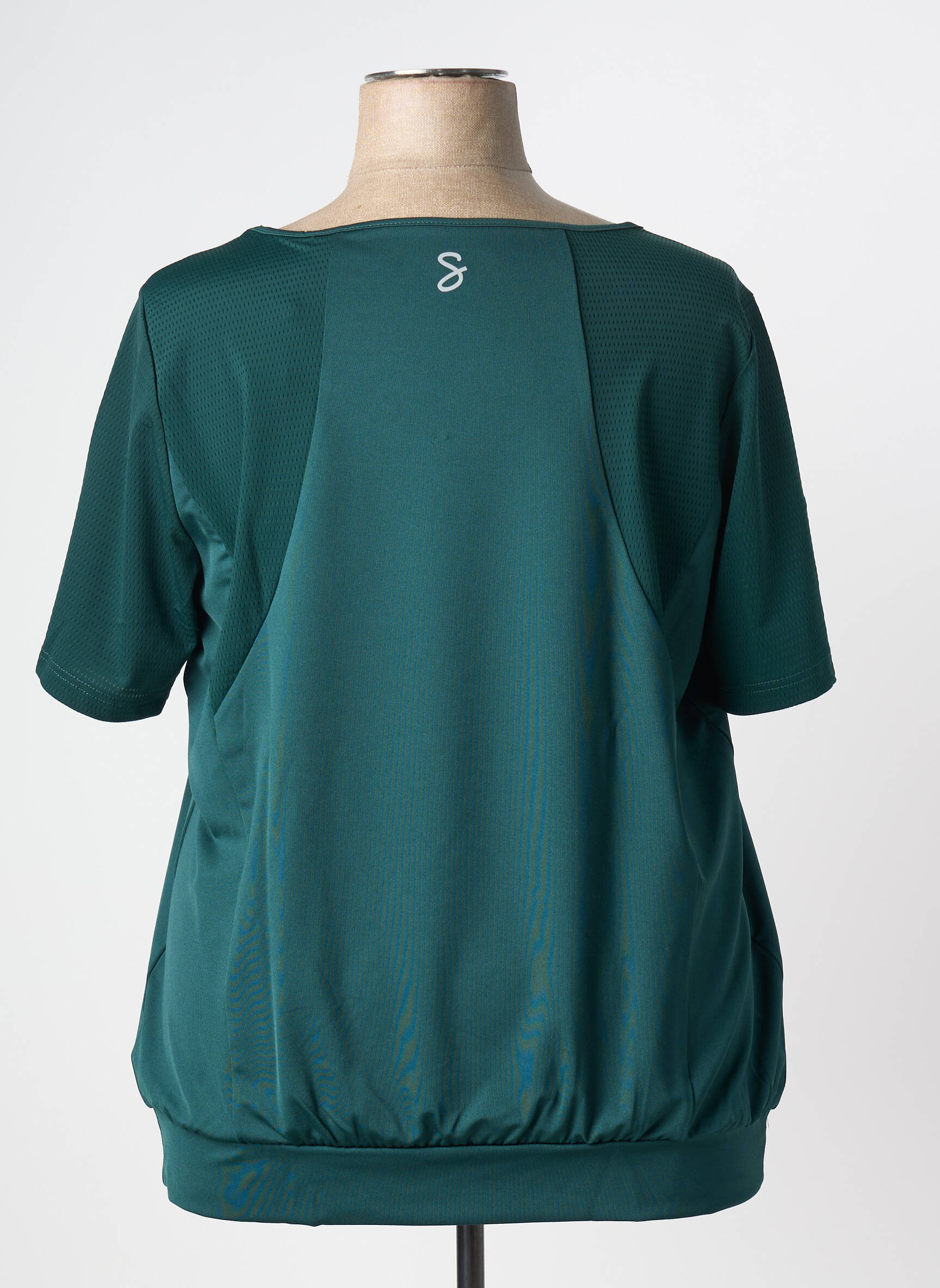 Top elasticitate mâneci scurte verde SHEEGO femeie