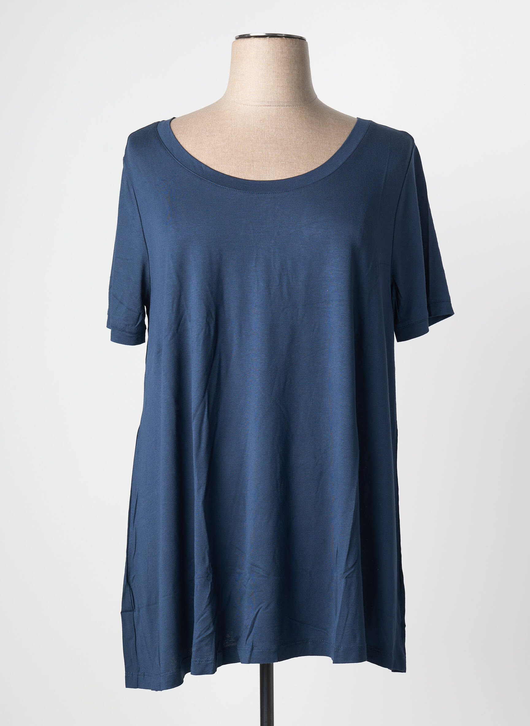 Tricou guler rotund mâneci scurte albastru SHEEGO femeie