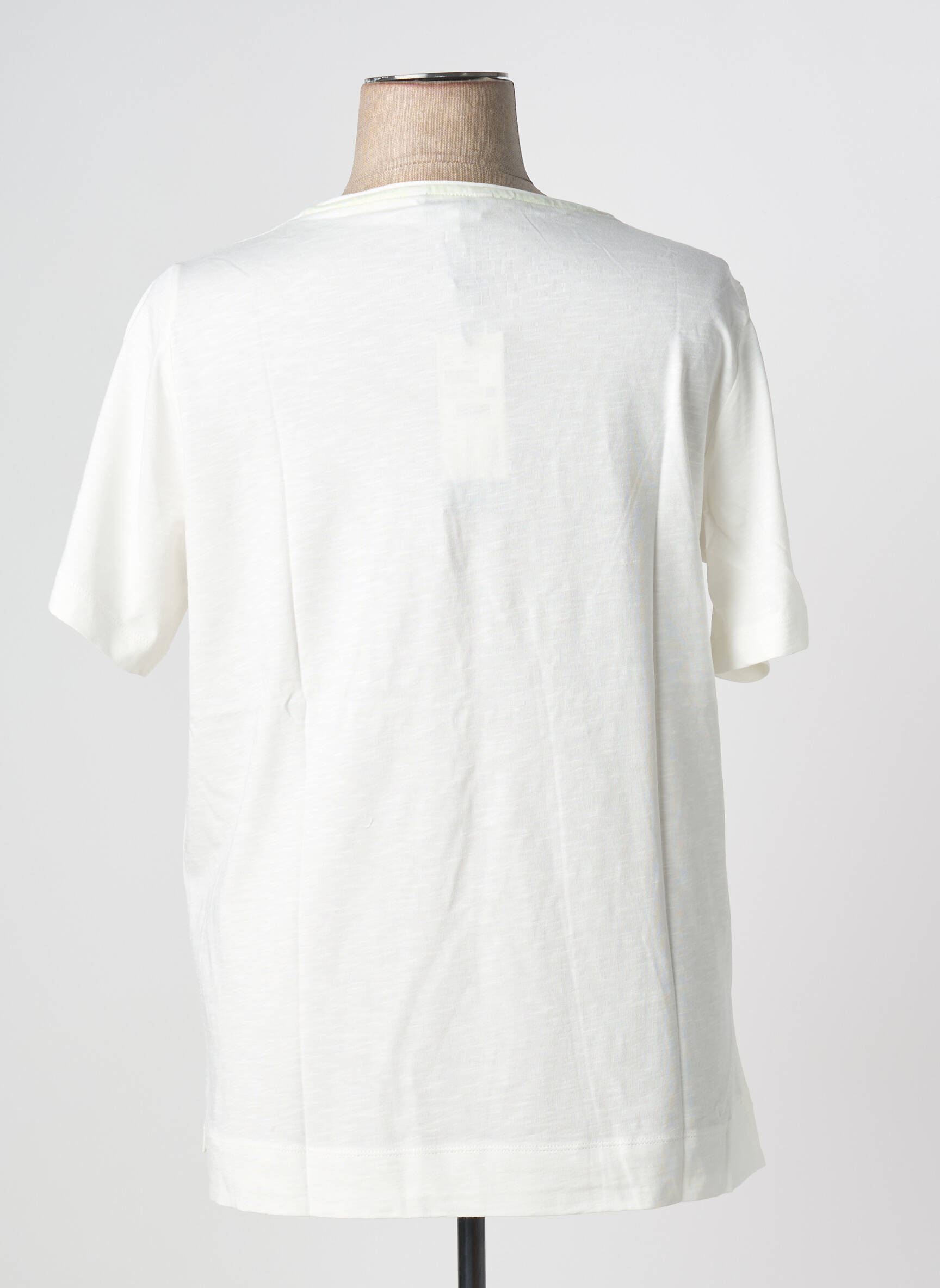 Tricou croială dreaptă mâneci scurte alb TRIANGLE femeie