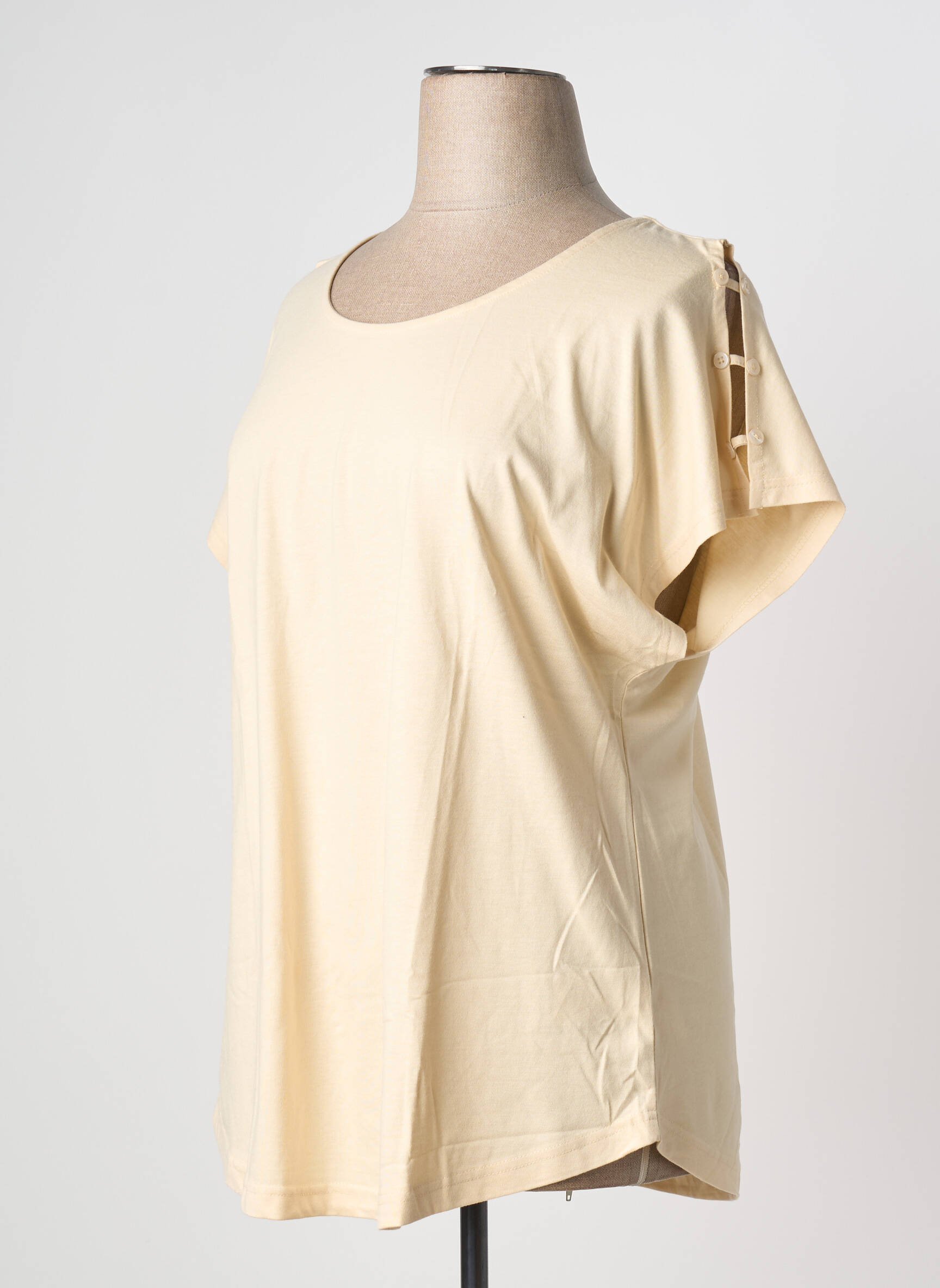 Tricou elasticitate mâneci scurte bej SHEEGO femeie