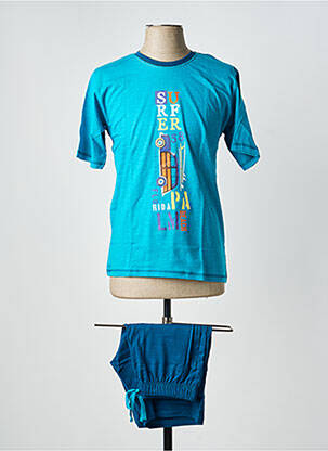 Pijamale scurte imprimeu fantezie albastru MASSANA homme