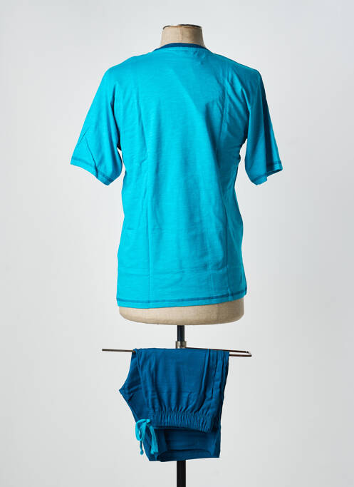 Pijamale scurte guler rotund albastru MASSANA homme