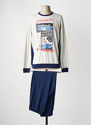 Pijama serigrafie albastru MASSANA homme