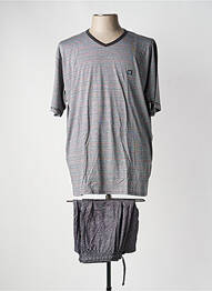Pijamale scurte imprimeu dungi gri MASSANA homme