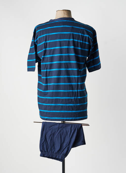 Pijamale scurte imprimeu dungi albastru MASSANA homme