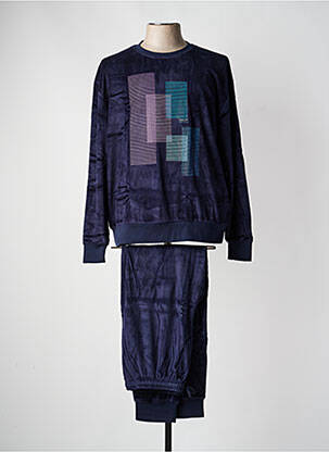 Pijama mâneci lungi albastru MASSANA homme