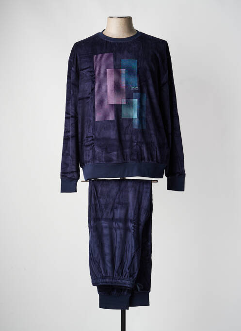 Pijama mâneci lungi albastru MASSANA homme