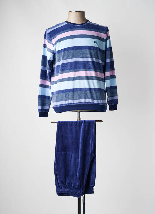 Pijama mâneci lungi albastru MASSANA homme