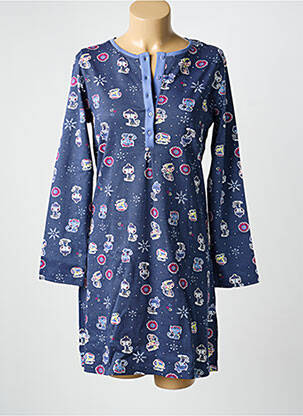 Cămașă de noapte mâneci lungi albastru MASSANA femme