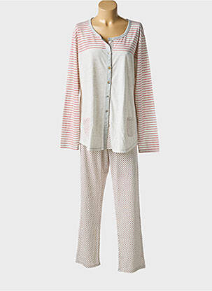 Pijama țesătură jerseu gri MASSANA femeie