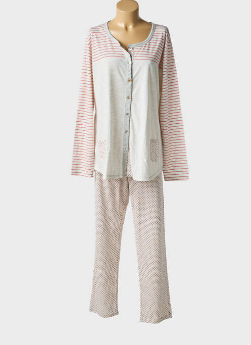 Pijama țesătură jerseu gri MASSANA femme
