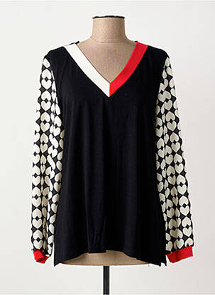 Top țesătură jersey mâneci lungi negru AN II VITO femeie