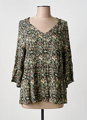 Bluză țesătură poplin mâneci 3/4 verde MERI & ESCA femeie