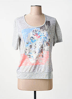 Tricou serigrafie mâneci scurte gri FRANK WALDER femeie