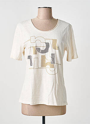 Tricou serigrafie mâneci scurte bej BARBARA LEBEK femeie