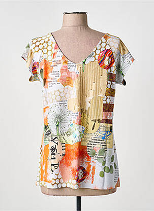 Tricou imprimeu fantezie mâneci scurte portocalie DOLCEZZA femeie