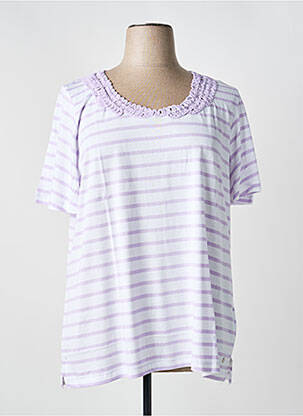 Tricou imprimeu fantezie mâneci scurte violet SHEEGO femeie
