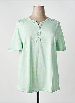 Top țesătură jersey mâneci scurte verde SHEEGO femeie