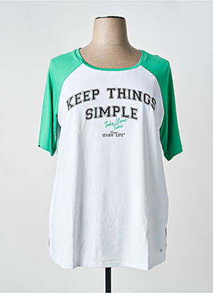 Tricou croială dreaptă mâneci scurte verde SHEEGO femeie