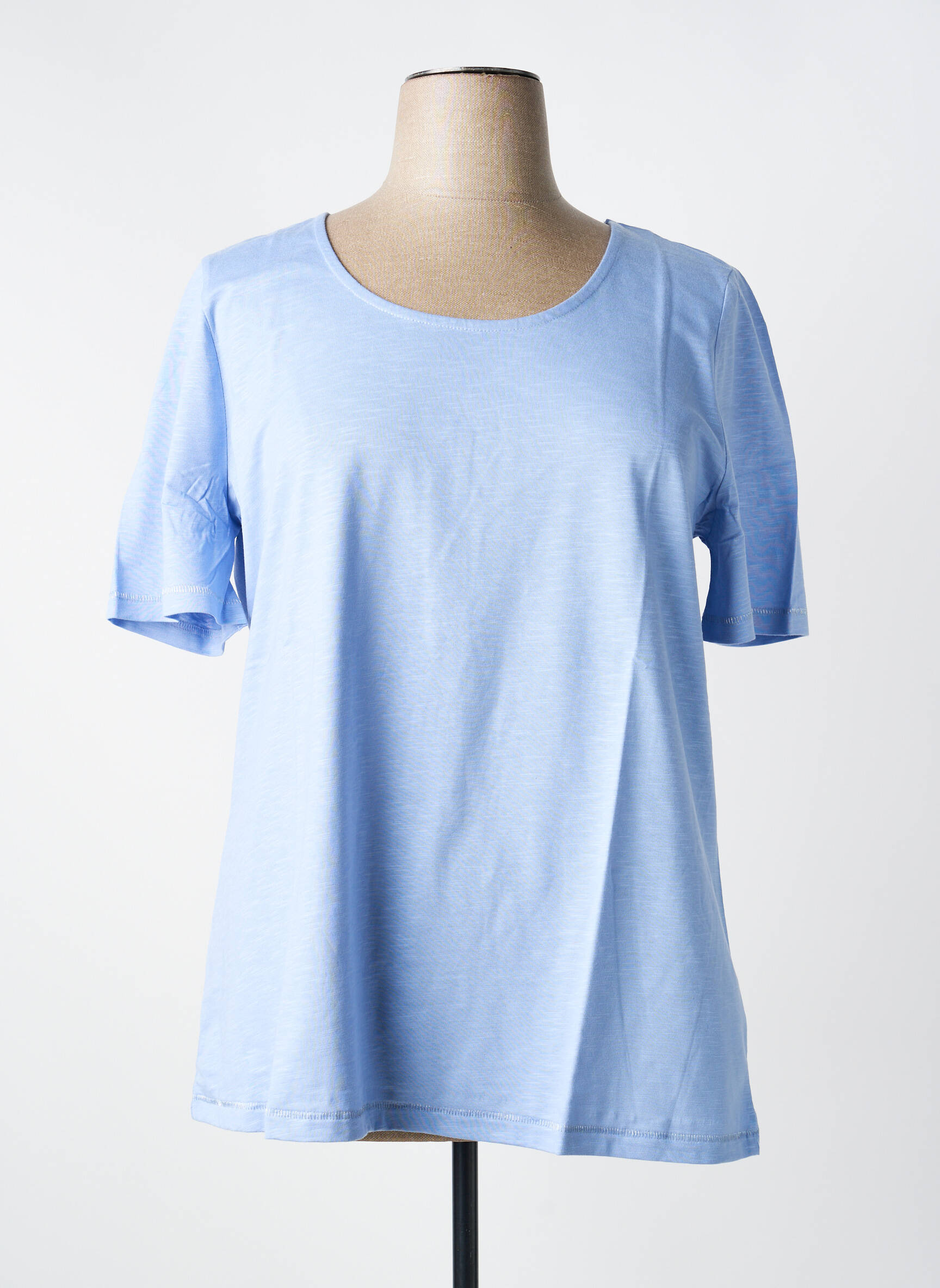 Tricou croială dreaptă mâneci scurte albastru SHEEGO femeie