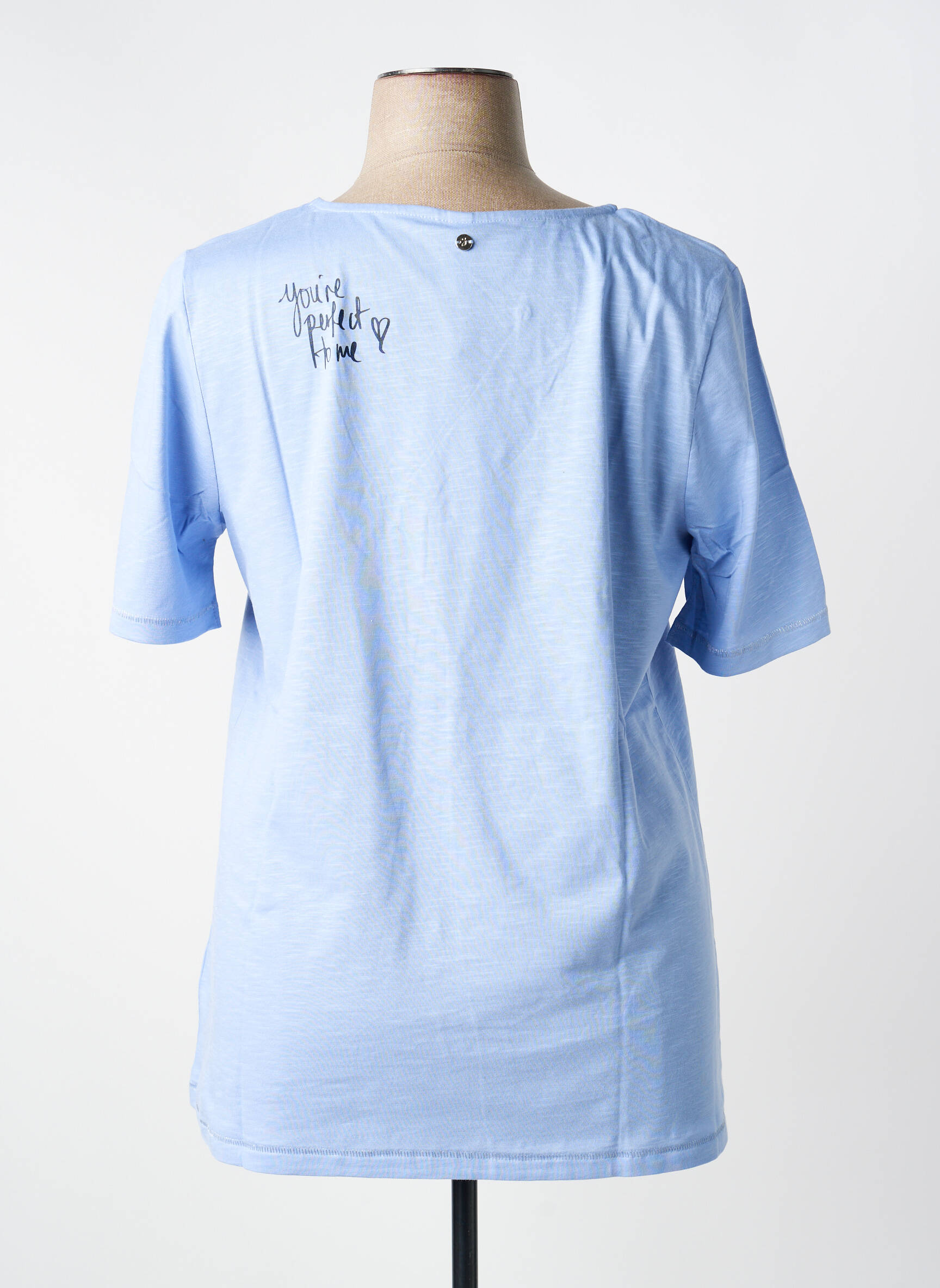 Tricou croială dreaptă mâneci scurte albastru SHEEGO femeie