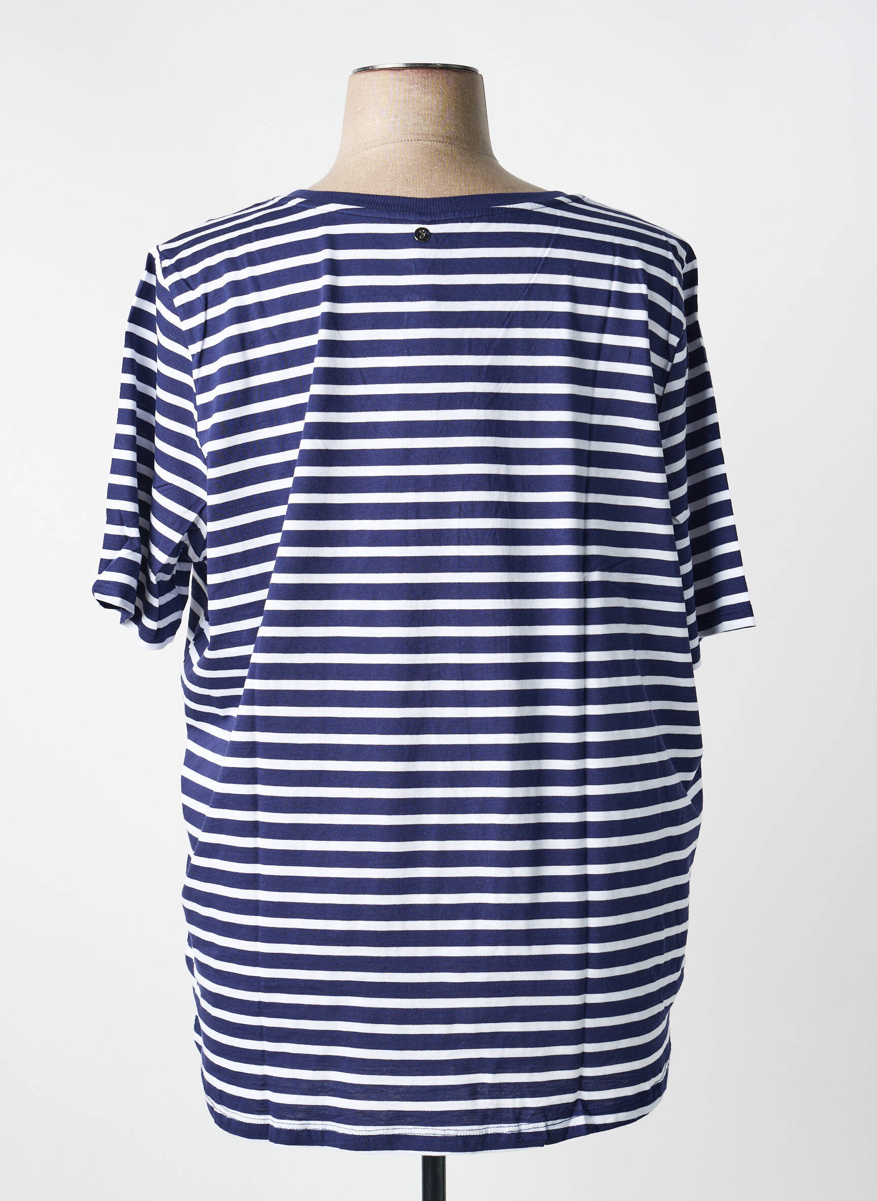 Tricou guler în v mâneci scurte albastru SHEEGO femeie