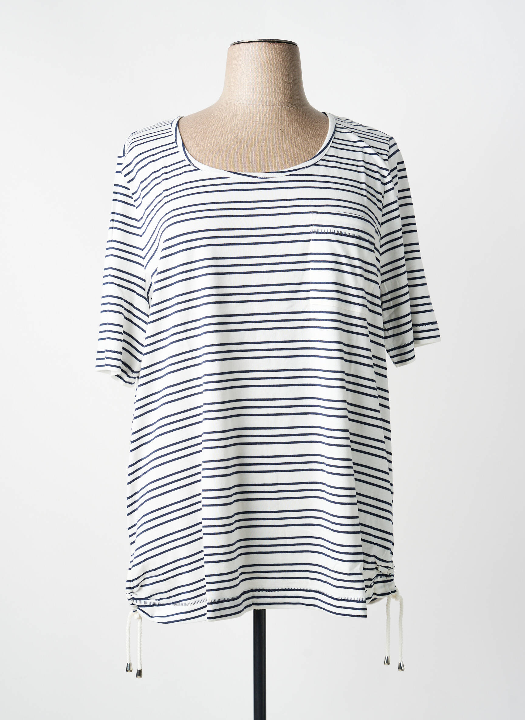 Tricou croială dreaptă mâneci scurte alb SHEEGO femeie