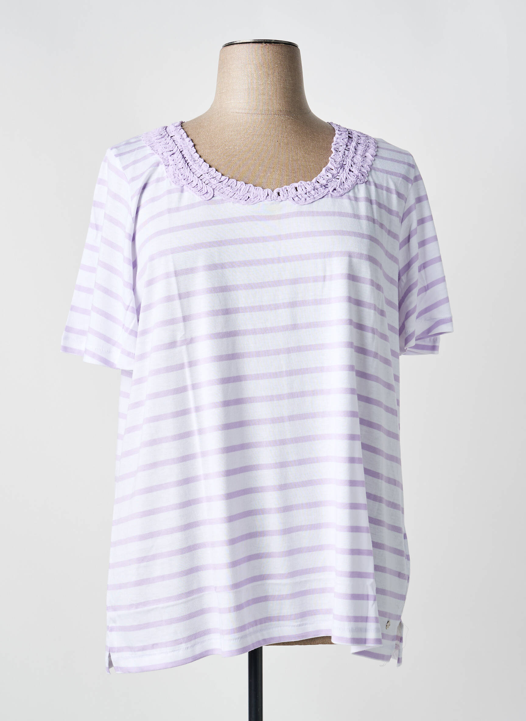 Tricou imprimeu fantezie mâneci scurte violet SHEEGO femeie