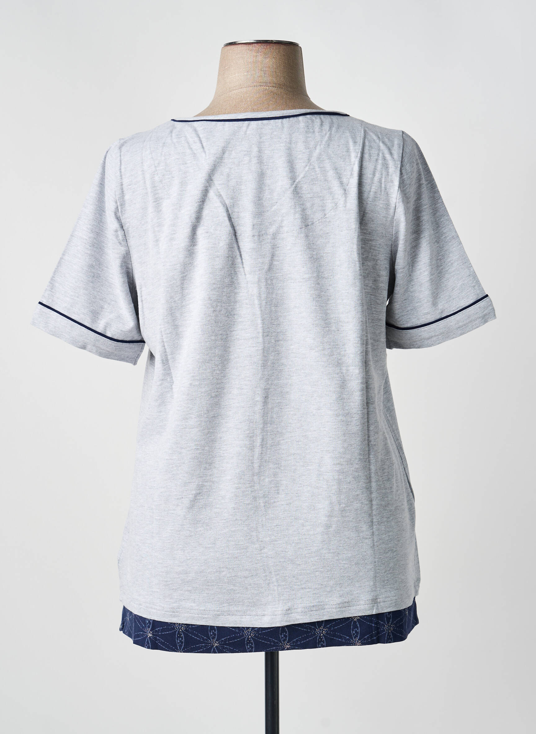 Tricou croială dreaptă mâneci scurte gri SHEEGO femeie