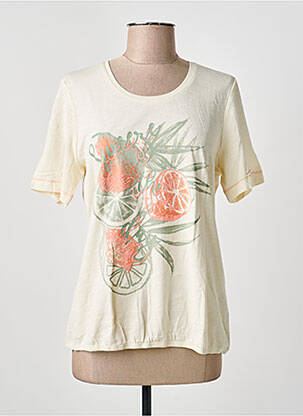 Tricou serigrafie mâneci scurte bej BARBARA LEBEK femeie