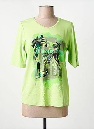 Tricou guler în v mâneci scurte verde RABE femeie