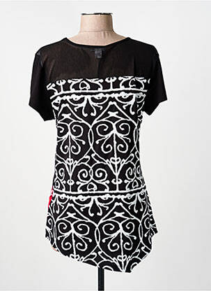 Tricou imprimeu fantezie mâneci scurte negru DOLCEZZA femeie