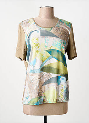 Tricou imprimeu fantezie mâneci scurte maro BARBARA LEBEK femeie