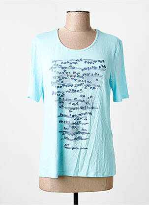 Tricou serigrafie mâneci scurte albastru BARBARA LEBEK femeie