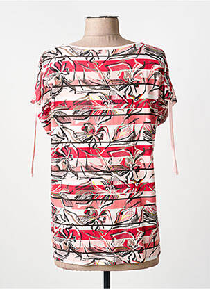Tricou guler în v mâneci scurte roz BARBARA LEBEK femeie