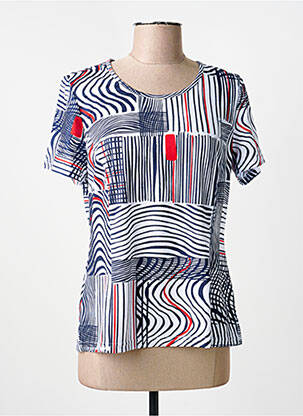 Tricou elasticitate mâneci scurte albastru GUY DUBOUIS femme