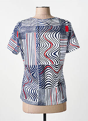 Tricou elasticitate mâneci scurte albastru GUY DUBOUIS femeie
